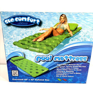 Airhead Sun Comfort Cool Suede Pool Mattress Raspberry 88x40 Float NIB